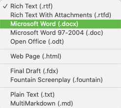 Choose file format